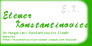 elemer konstantinovics business card