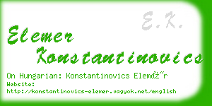 elemer konstantinovics business card